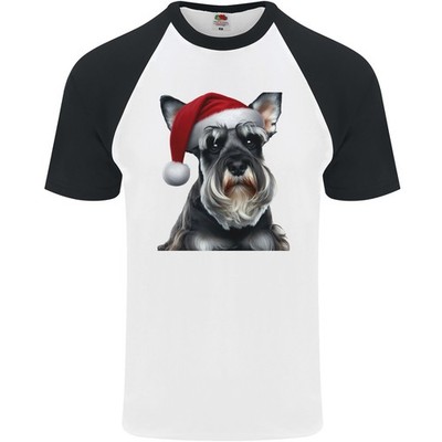 Fruit of the Loom 61026 Weihnachts Schnauzer Hund Xmas Hut Herren T-Shirt