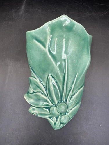 McCoy USA Pottery Green Glaze Lily Wall Pocket Vase