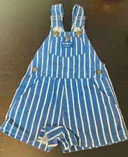 Unworn Vtg 80s OSHKOSH B GOSH Vestbak Striped Blue White Overalls USA Sz 5