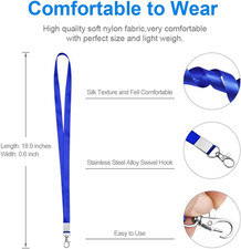 5 PCS Badge Lanyards with Clip for Keys  ID Badges, Premium Lanyard Strap fo...