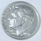 1958 PROOF ROOSEVELT SILVER DIME 90% SILVER MINT STATE DETAILS #7466