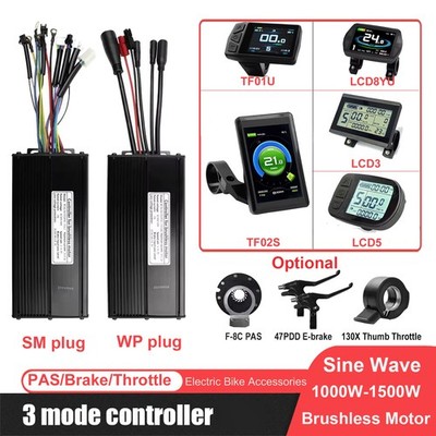 EBike 36V/48V/52V KT 35A Controller w/Display Brake PAS for 1000W-1500W Motor