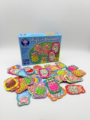 GUTER ZUSTAND UND EIN KOMPLETTES Obstgarten Spielzeug ''Schweine in Decken'' Spiel