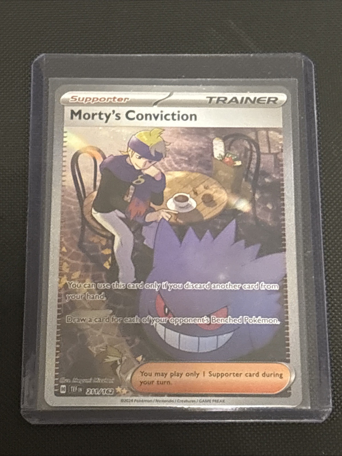 Pokémon TCG Morty's Conviction Full Art Trainer Card SIR 211/162