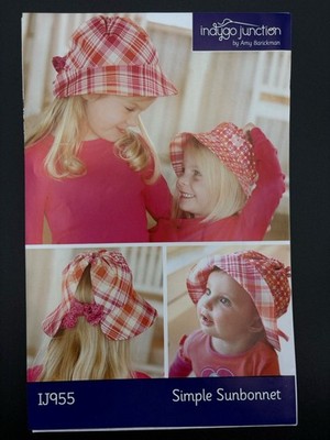Simple Sunbonnet Pattern Sewing Sizes Infant To 6 One Fabric & 2 Fabric Versions