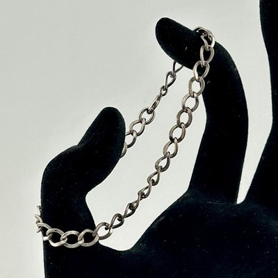 1950s AUTOMADE Sterling Silver Chain Link Bracelet 7'' VTG 4.5g