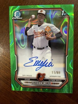 ESTEBAN MEJIA 2026 BOWMAN CHROME 1ST GREEN LAVA REFRACTOR AUTO /99