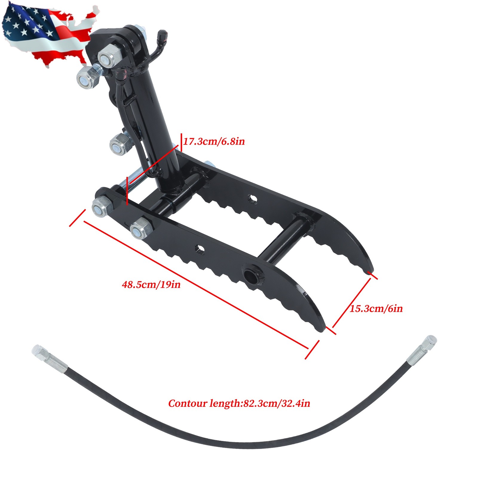 Hydraulic Thumb Clip Mini Excavator Digger Attachment With Hydraulic Hoses