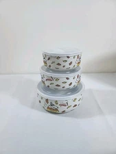 Peanuts New 2025 Snoopy Fall Bowl Set Of 3 With Pressure Relief Lids 