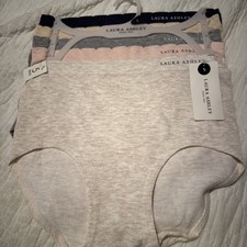 5 Laura Ashley Panties Soft Brief Underwear Lingerie Nylon Spandex Rayon Small