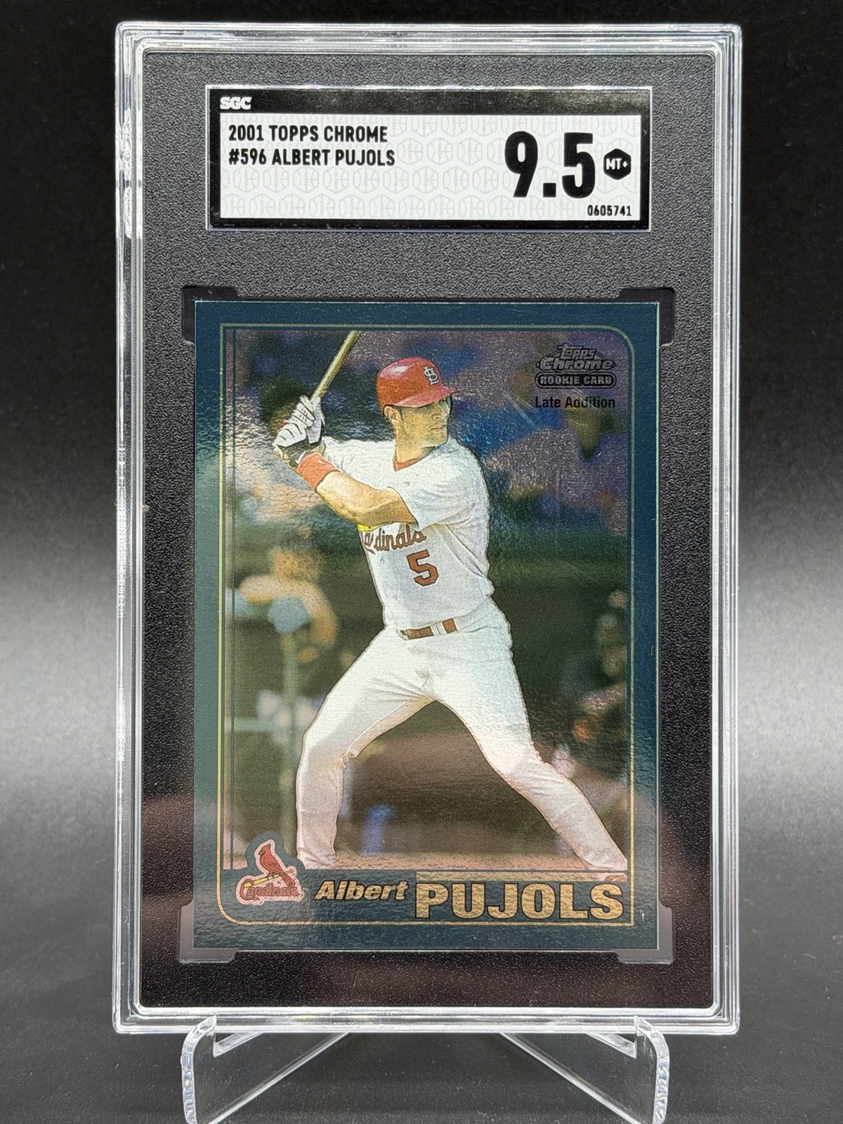 2001 Topps Chrome Albert Pujols RC #596 Late Edition St Louis Cardinals SGC 9.5