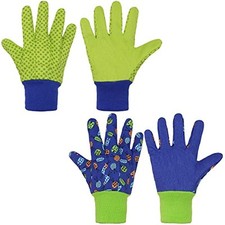 Kids Gardening Gloves for Age 5-8, Girls Boys Garden Work Gloves Green