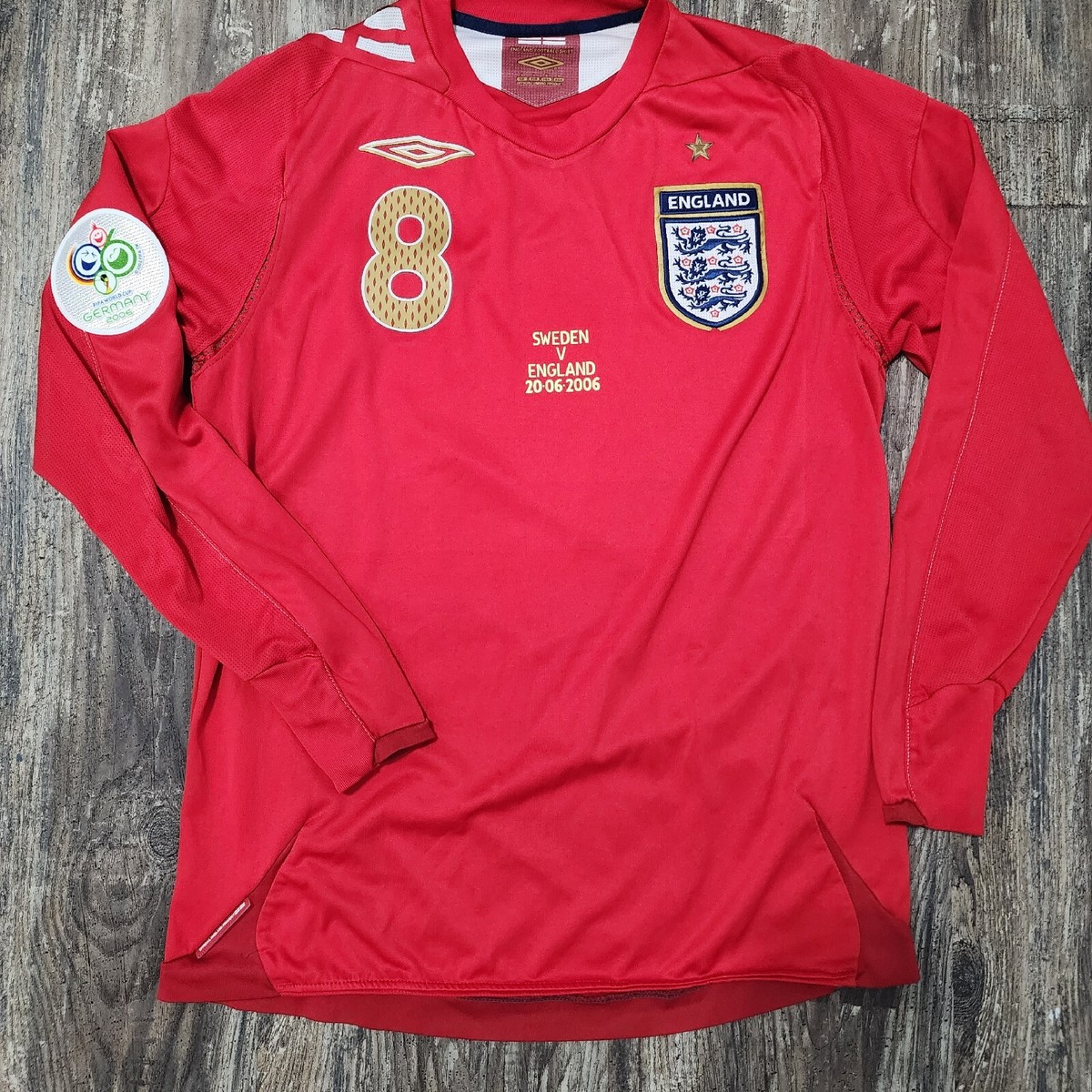 2006 Umbro England Away Long Sleeve Soccer Jersey Frank 2006 Umbro England Away Long Sleeve Soccer Jersey Frank