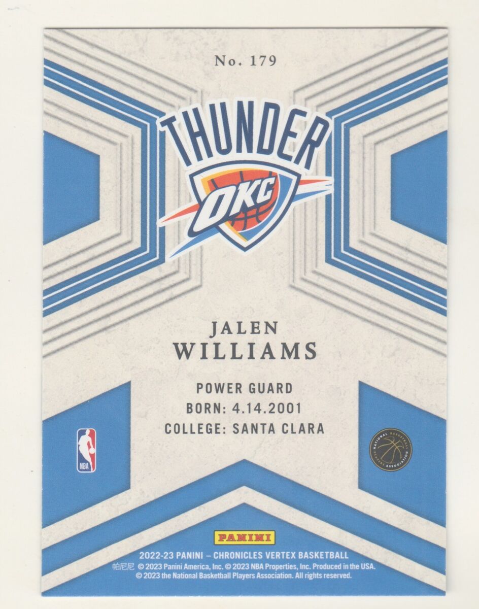 2022-23 Panini Chronicles VERTEX #179 JALEN WILLIAMS RC 2022-23 Panini Chronicles VERTEX #179 JALEN WILLIAMS RC