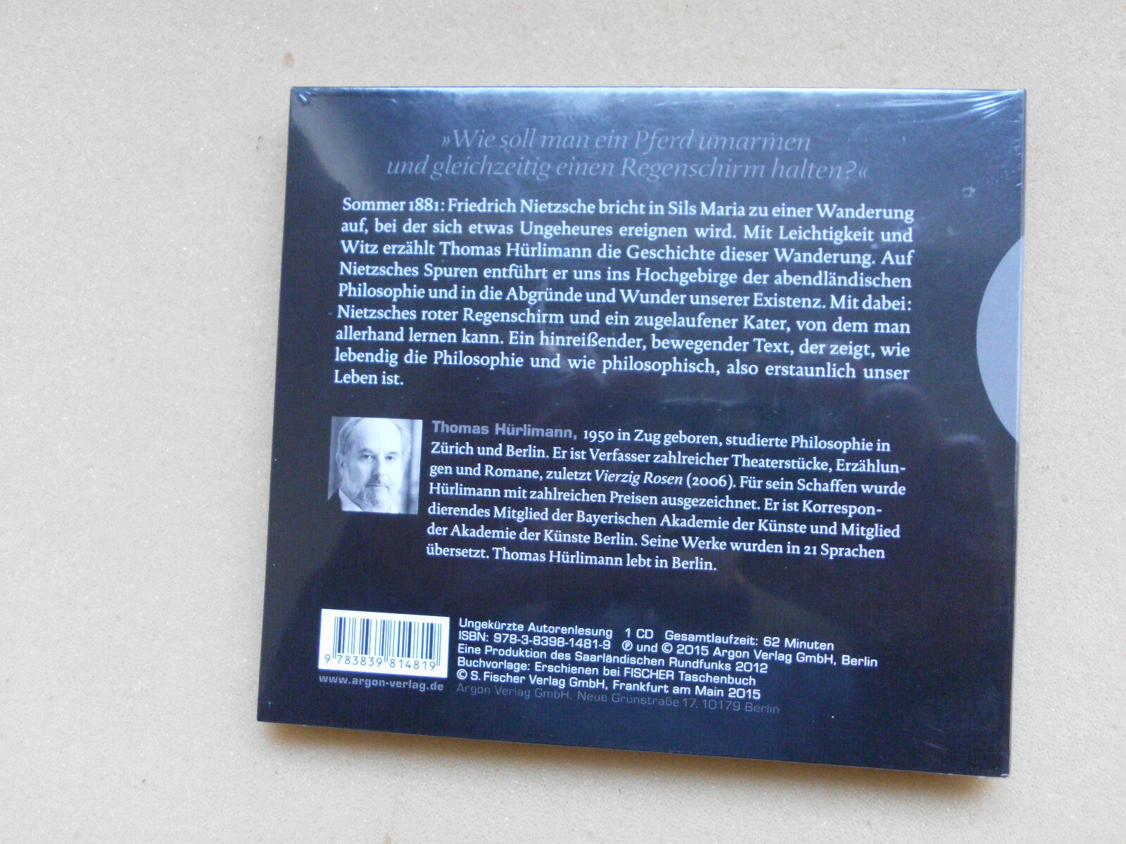 Thumbnail - Thomas Hürlimann Nietzsches Regenschirm Hörbuch Cd Cd Neu Ovp