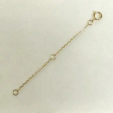 14k Solid Gold Extender For Necklace or Bracelet,Extension Link Cable Chain 2.5"