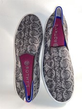Rothy's Sneakers Slip On Python Gray Snake Design Women's Shoes Size 8.5 New