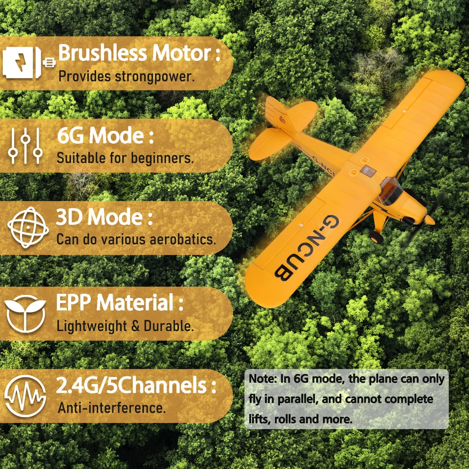 Avión de radiocontrol WLtoys XKS A160-J3, avión de control remoto grande de 5 canales con luz LED Foto 2 de 4