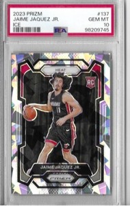 ✨2023-24 Panini Prizm Jaime Jaquez Jr. #137 Silver Cracked Ice Prizm RC PSA 10