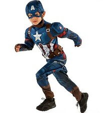 Disney Store Captain America Muscle Deluxe Costume Child 4 5 6 7 8 9 10 New