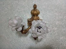 coppia di applique in bronzo cesellato  vetri murano anni 30