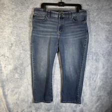 Lee Women's Regular Fit Ankle Length Straight Leg Blue Denim Jeans Size 16