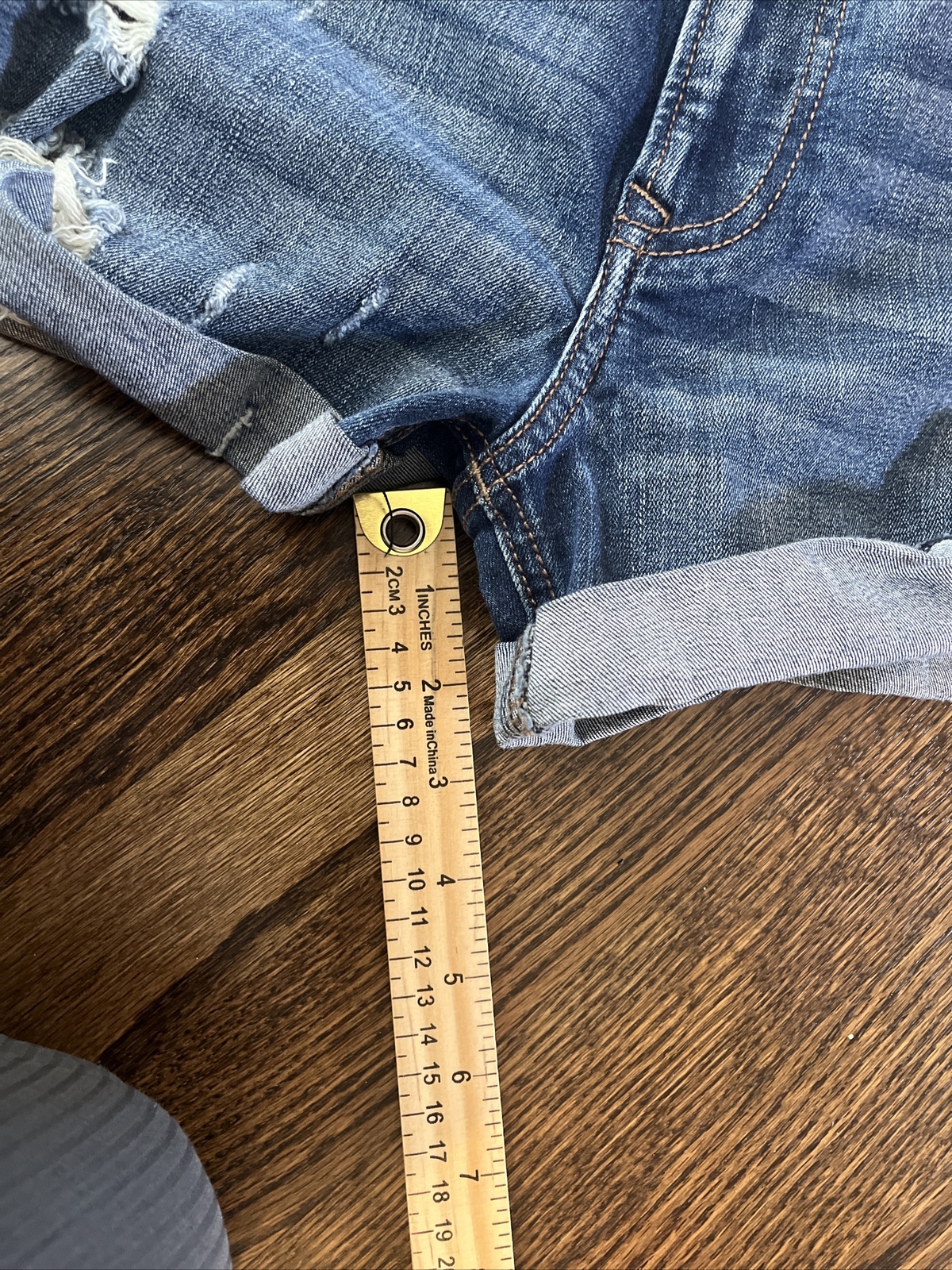 Express Shortie Women's Denim Cut Off Shorts Size 4 High Rise - View 7