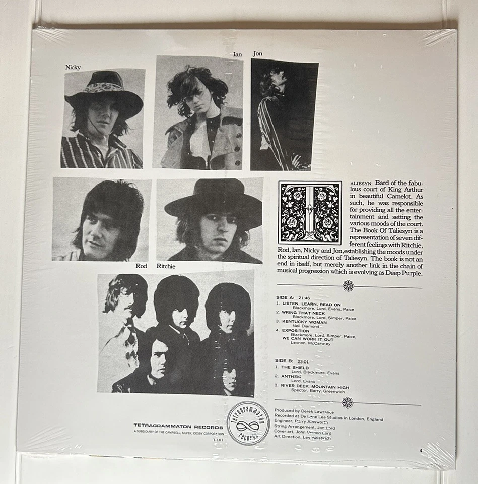 Book Of Taliesyn Deep Purple Limited Edition Classic Lp  (Sealed) - Image 2 of 2