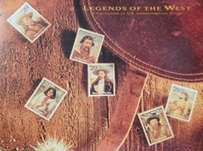 1993 Legends Of The West Collection Of US Commemorative Stamps Book & 29¢ Stamps