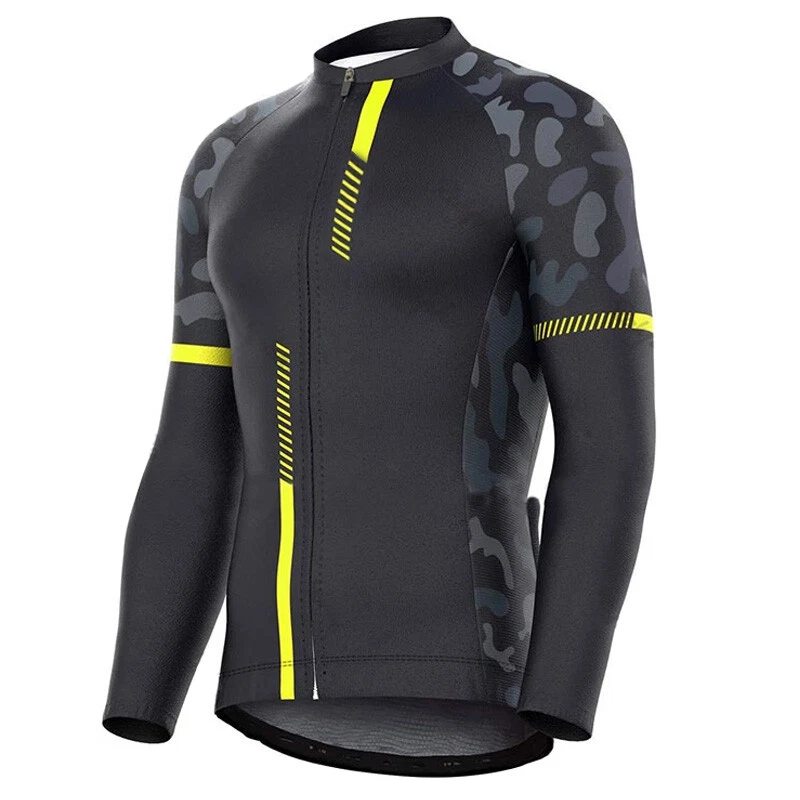 Camiseta deportiva térmica de invierno para ciclismo MTB ropa de bicicleta manga larga chaqueta cálida top Foto 2 de 4
