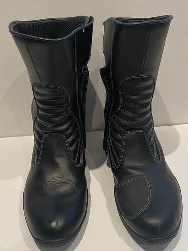 Black Motorcycle Boots Leather 