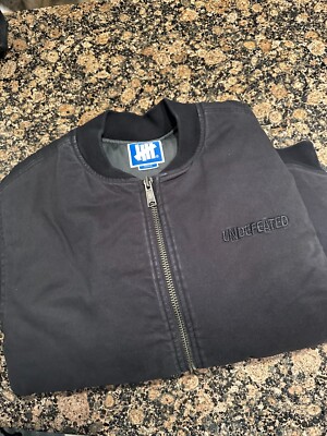 Undefeated Heavweight Workers Bomber Jacket Black Denim Size Medium