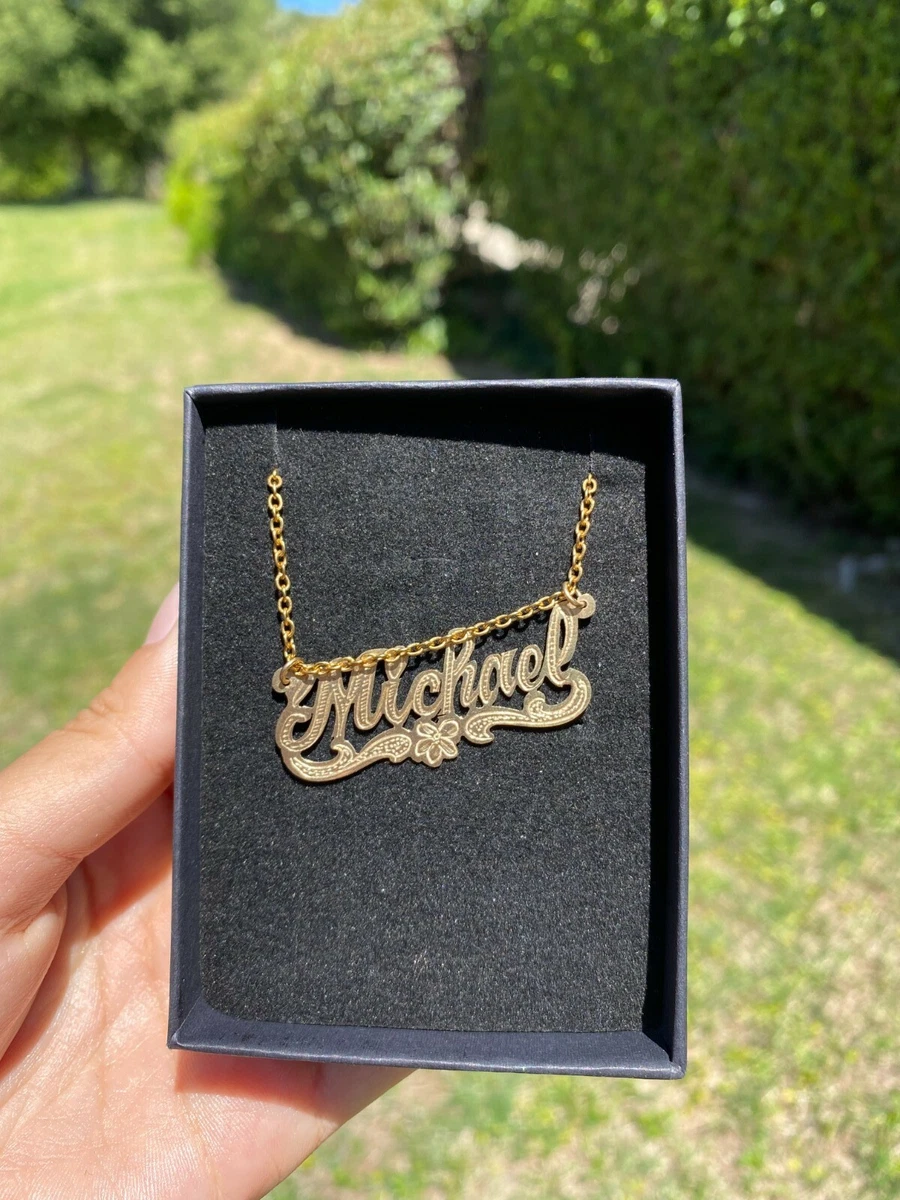 10k gold on sale name pendant