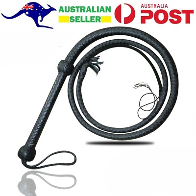 Fully Handmade Cowhide Leather Bullwhip 4 Feet Long 12 Plaits Rope Core Whips