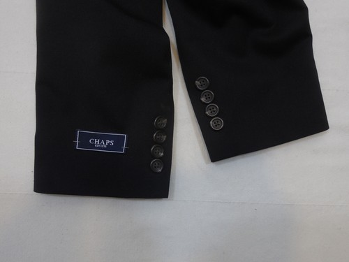 Chaps Herren 52 % Wolle $ 220 Anzug 40er Jahre Sportjacke Blazer schwarz Komfort Stretch - Bild 12 von 12