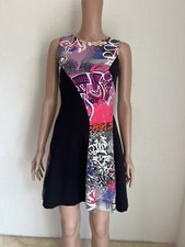 Versace Mini Dress Collection Black Graffiti Multicolored Formal Sleeveless