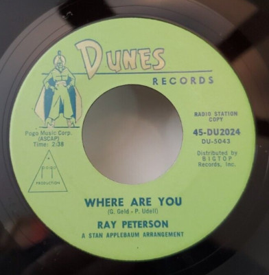 Ray Peterson WHERE ARE YOU / DEEP ARE THE ROOTS (PROMO ROCK 45) #2024 PLAYS VG++