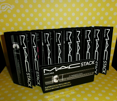 (Lot 2) MAC Stack Mascara Superstack Mega Brush Black Travel Mini 0.1 oz