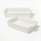 Figmint 2Pc Stoneware Baking Dish Bakeware Set 500 Degree F 4.1Qt 2Qt
