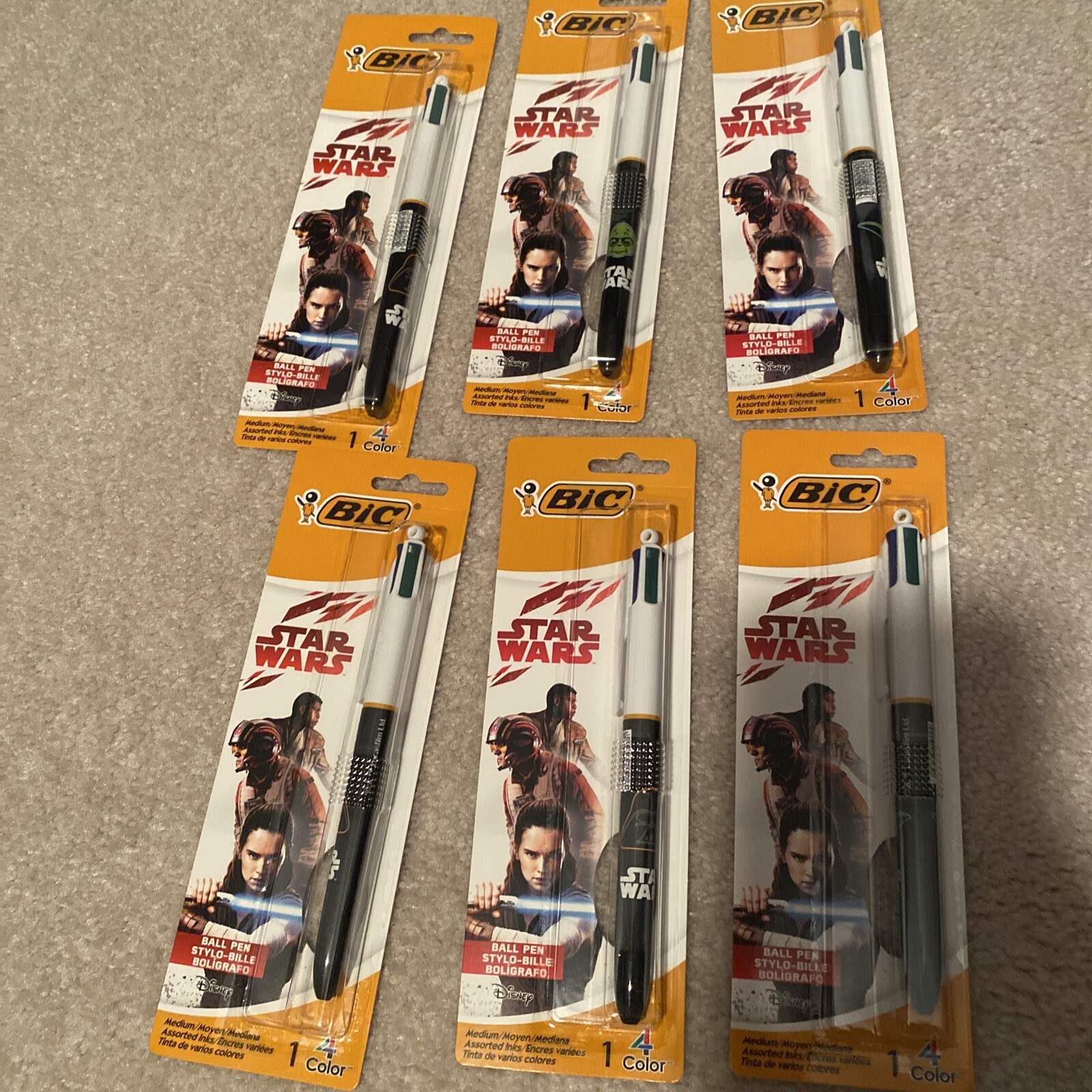 STAR WARS Bic 4 Multi Color Pens Yoda & Darth Vader 6 PACK Lot Of 6 NEW In Box | eBay