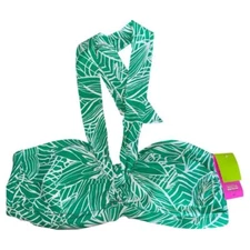 Tabitha Brown x Target Bikini Top Sz 3X 24W-26W NWT Halter Tie Green White