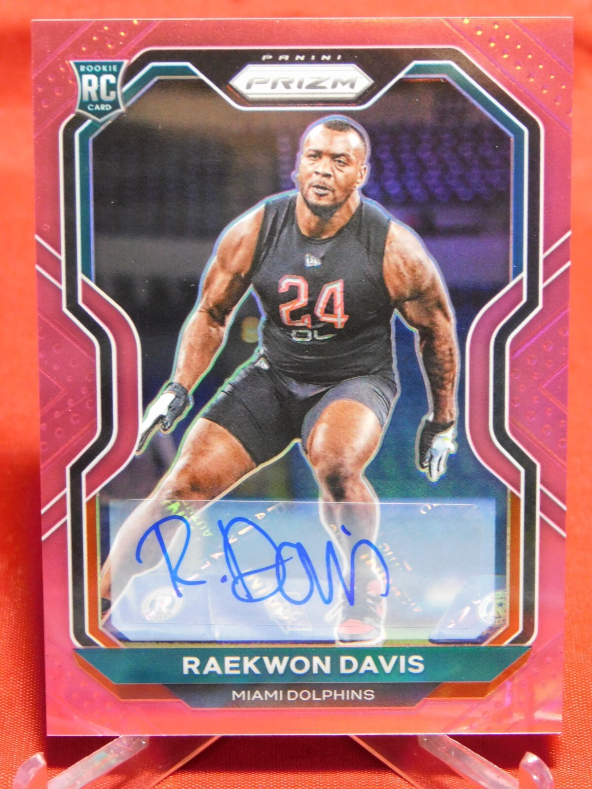 2020 Panini Prizm Raekwon Davis RC #341 Pink Prizm Rookie Auto Autograph
