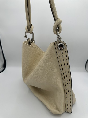 BCBG Max Azria Large Cream Colored Leather Shoulder Bag - Picture 4 of 11