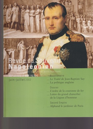 RSN NAPOLEON N°447 TRAITE JB SAY / POLITIQUE ANGLAISE / ORDRE COURONNE DE FER