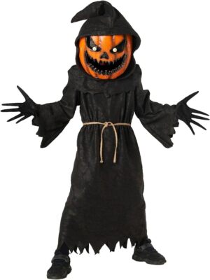 Kinder Böses Kürbis Monster Kostüm Junge Mädchen Jack o` Laterne Halloween Verkleidung
