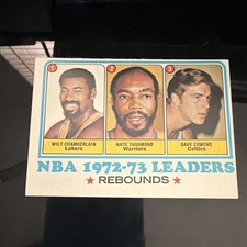 1973 Topps League Leaders Rebounds Wilt Chamberlain Thurmond Cowens #157