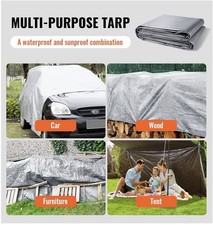 Silver Tarp Waterproof 20x30 ft 10 mil Multipurpose Tear Temperature Resistant