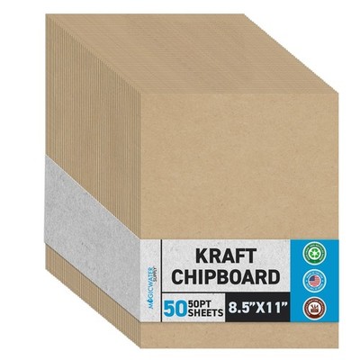 MagicWater Chipboard Sheet for DIY Projects - 8.5x11 Inch - 50 Pack - 50 pt -...