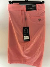 Walter Hagen Men's 9" Inseam Performance 11 Micro Lines Pink Shorts Size 38 NWT