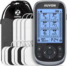 AUVON 3-in-1 TENS Unit Muscle Stimulator, EMS Massage Machine with 40 Intensitie